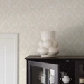 Ottilia beigen varinen klassinen tapetti 