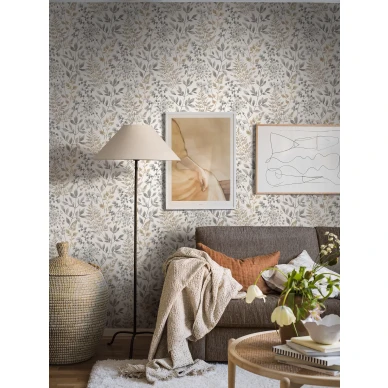 Beige Sigrid lehtikuvioinen tapetti image