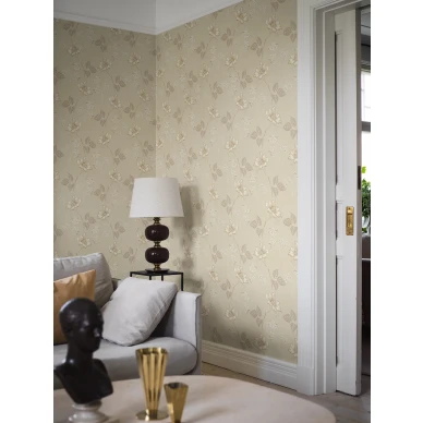 Vaalean beige kukkatapetti Valborg image