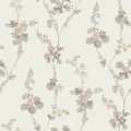 Vera tapetti valkoisella pohjalla ja beigeilla kukilla