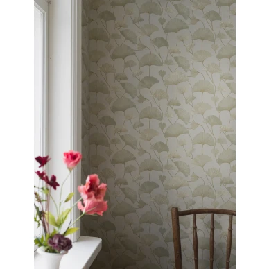 Sophia vihrea tapetti beigella taustalla image