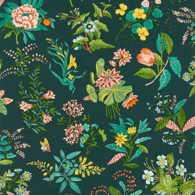 sininen kukkatapetti woodland floral image