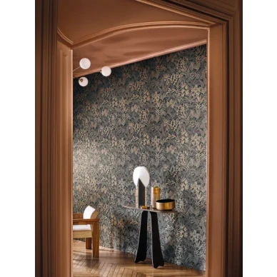 Doum tummansininen lehtitapetti image