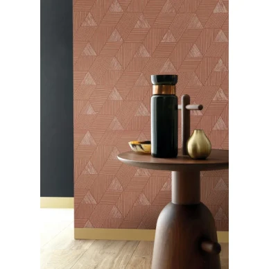 meroe punaruskea graafinen tapetti metallisella kuviolla image