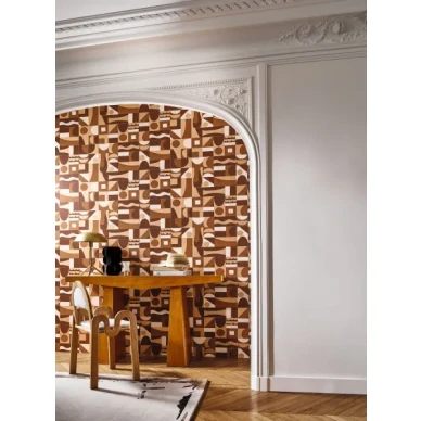 gourna graafinen tapetti ruskean beigen ja valkoisen varisena image