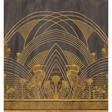 elephantine musta maisematapetti kultaisella kuviolla image