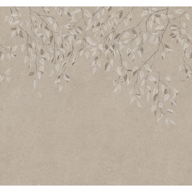 Liselund beige lehtitapetti muralina image