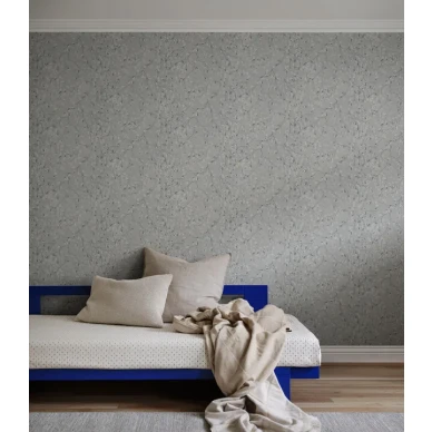 Lise sininen lehtitapetti kodin makuuhuoneessa image