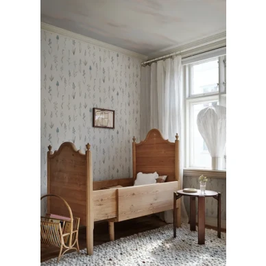 Romanttinen Alma kukkatapetti sinisena image