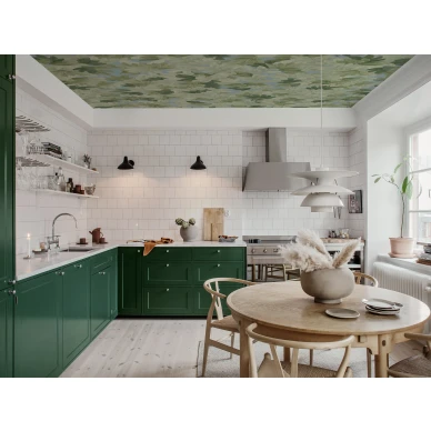 Borastapeter Tree Canopy 9556W lehtitapetti keittion katossa image