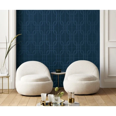 Eos Allure sininen akustiikkatapetti olohuoneessa image