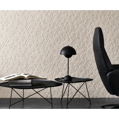 VINACOUSTIC EOLE vaalea beige askustiikkatapetti odotustilassa image