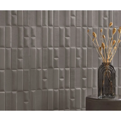 Eos Prism harmaa ruseka akustiikkatapetti vastaanottotilassa image