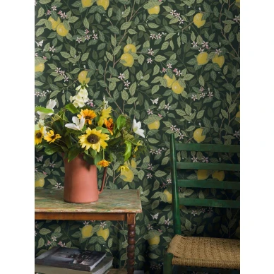 Borastapeter Citrontad vihrea sitruunatapetti image