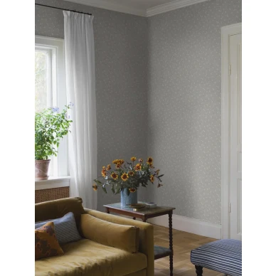 Borastapeter Myrten 5714 vaaleansininen kukkatapetti olohuoneessa image