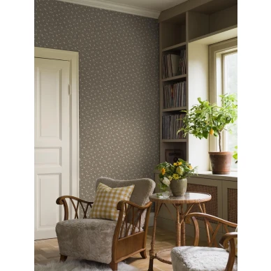 Borastapeter Myrten 5715 oliivinvihrea kukkatapetti olohuoneessa image