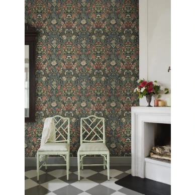 Borastapeter Ortagard 5722 tihekuvioinen kukkatapetti olohuoneentapetti image