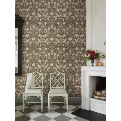 Borastapeter Ortagard 5725 ruskea kukkatapetti olohuoneentapetti image