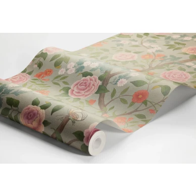 Borastapeter Kamelia 5729 vihrea kukkatapetti image