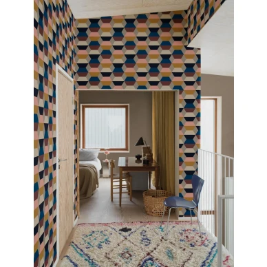 Borastapeter Prisma 4753 graafinen tapetti olohuoneessa image