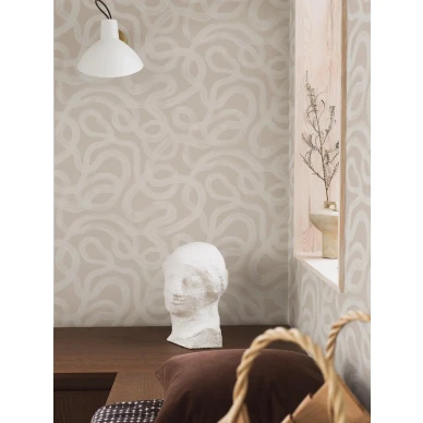 Borastapeter Curve 4734 abstrakti beige tapetti tyohuoneeseen image
