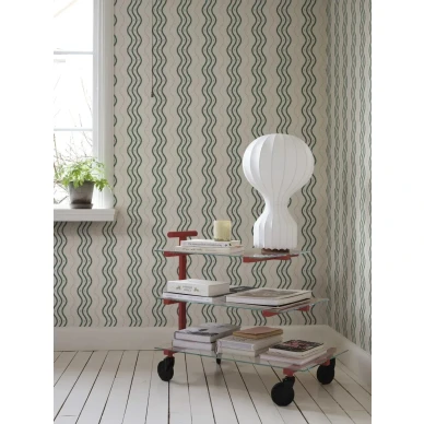 S10368 Ben tummanvihrea olohuoneen raitatapetti Sandberg image