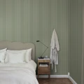 S10394 Linn makuuhuoneen raitatapetti Green Sandberg Wallpaper
