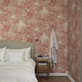 S10401 Forest Toile lehtitapettimakuuhuoneessa Red Sandberg