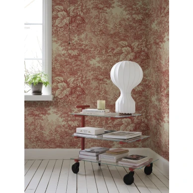 S10401 Forest Toile olohuoneen lehtitapetti Red Sandberg image