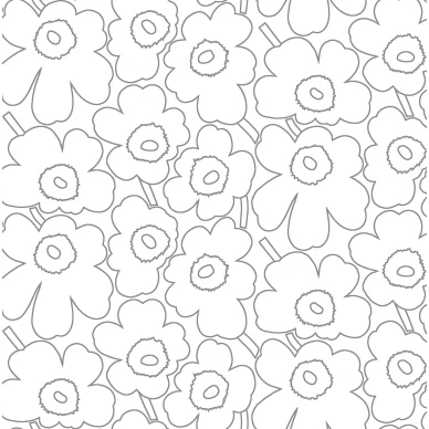 Marimekko Piirto Unikko 25916 Hopea kukkatapetti image
