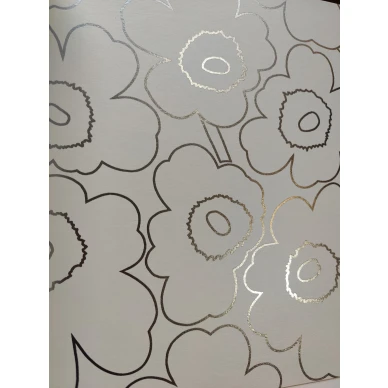 Marimekko Piirto Unikko tapetti 25916 hopeisilla yksityiskohdilla image