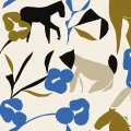Marimekko Laidun 25925 beige sininen tapetti