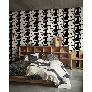 Marimekko Konkelo 25940 Abstrakti mustavalkoinen tapetti image