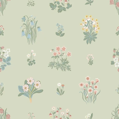 6950 Angsflora Vihrea kukkatapetti image