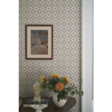 S10456 Edvin Indigo Blue Sandberg Wallpaper interior1 image