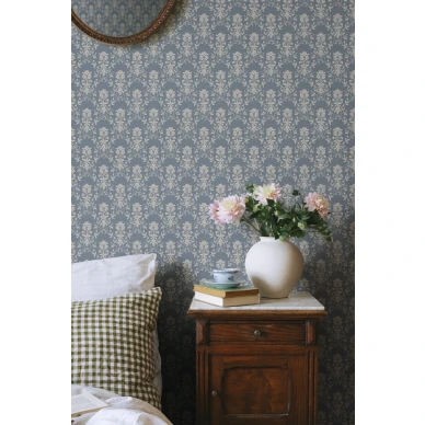 S10461 Alva Indigo Blue Sandberg Wallpaper interior2 image