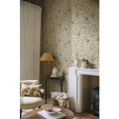 S10463 Solliden Burgundy Sandberg Wallpaper interior1 image