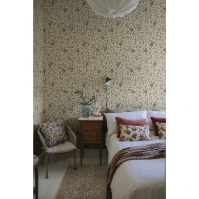 S10463 Solliden Burgundy Sandberg Wallpaper interior2 image