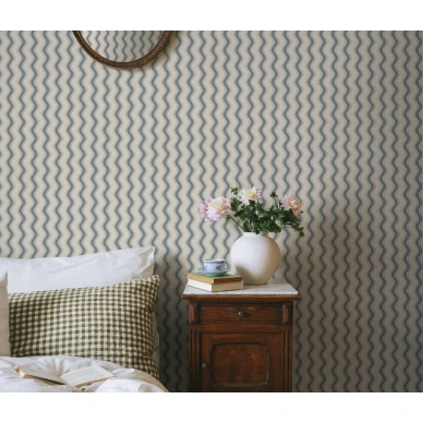 S10474 Erik Indigo Blue Sandberg Wallpaper interior2 image