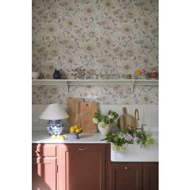 S10556 Solveig Misty Blue Sandberg Wallpaper interior1 image