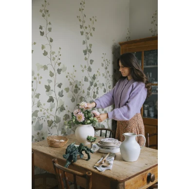 S10484 Ivy Green Sandberg Wallpaper interior1 image