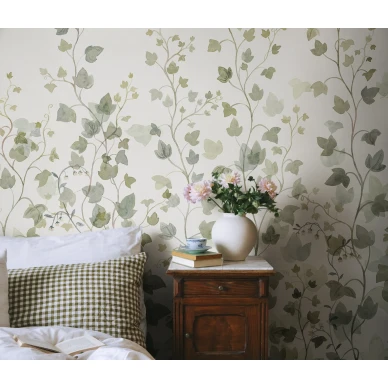 S10484 Ivy Green Sandberg Wallpaper interior2 image