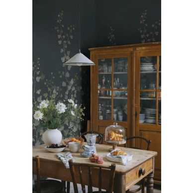 S10486 Ivy Midnight Blue Sandberg Wallpaper interior1 image
