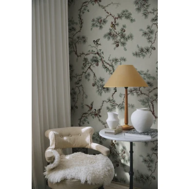 S10573 Noah Mural Green Sandberg Wallpaper interior1 image