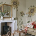 S10527 Sunflowers Yellow Sandberg Wallpaper interior3