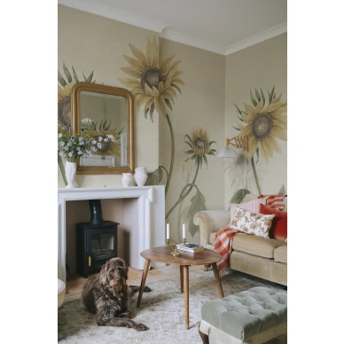 S10527 Sunflowers Yellow Sandberg Wallpaper interior3 image