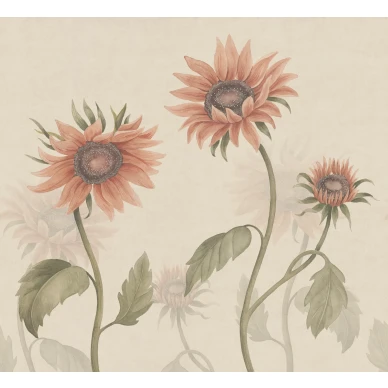 S10528 Sunflowers Peach Sandberg Wallpaper product image