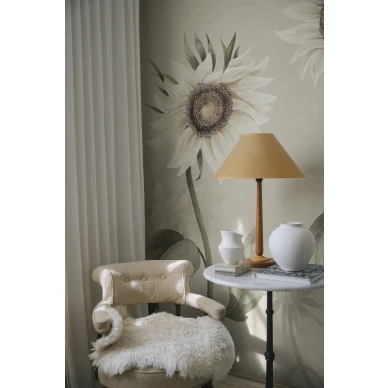S10529 Sunflowers White Sandberg Wallpaper interior2 image