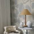 S10489 Pine Mural Misty Blue Sandberg Wallpaper interior3