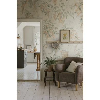 S10523 Lovisa Mural Orange Sandberg Wallpaper interior1 image